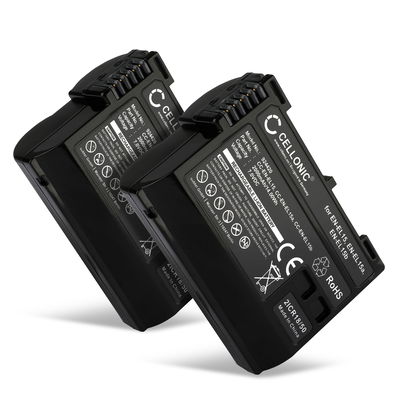 2x Batería EN-EL15 para Nikon D850 D750 1 V1 D7500 D7200 D800 D810 D7100 D7000 D610 de CELLONIC