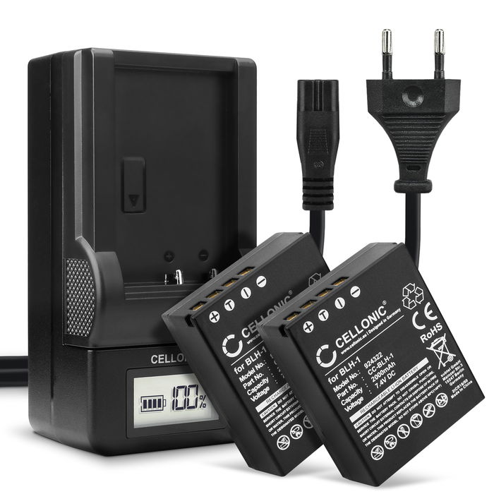 2x Batería para Olympus OM-D E-M1 Mark III Bateria repuesto 2000mAh Accu + Cargador