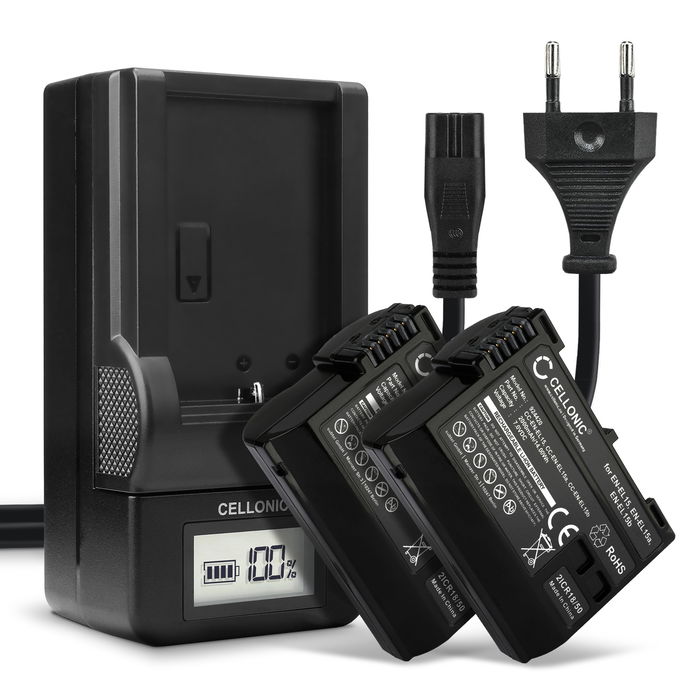 2x Nikon D610 Batería 2000mAh 7.0V + Cargador de CELLONIC