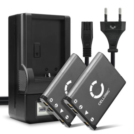 2x Batería para Cámaras Nikon Coolpix S210, S3000, S220, S5100, S200, S4000 (700mAh, 3.7V) + Cargador de CELLONIC