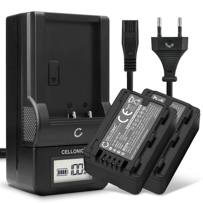2x Panasonic SDR-H80 Batería 1780mAh 3.6V - 3.7V + Cargador de CELLONIC