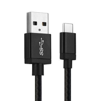 Cable USB para GoPro Hero 5, 6, 7, 8, 9, 10, 11, Max, Max 360, Fusion - Cable de Carga y Datos 1m 3A negro Nylon