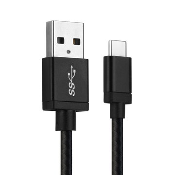 Cable USB para Samsung Galaxy S21, S20, S20 FE, S10, S9, Plus, Ultra - Cable de Carga y Datos 1m 3A negro Nylon