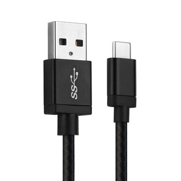 Cable USB para tablets Samsung Galaxy Tab S3 S4 S5e S6 / TabPro S / Galaxy Book A 10.5 10.6 / Galaxy Book 12.6 - Cable de Carga y Datos 3.1 Gen 1 1m 3A negro Nylon