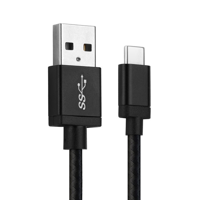 Cable USB para CUBOT X19 / Quest / King Kong 3 / Max 2 / Power / R15 / X30 / J9 / P40 - Cable de Carga y Datos 1m 3A negro Nylon