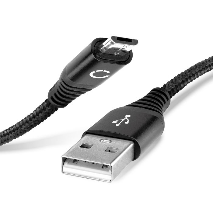 Cable USB para tablets Sony Xperia Tablet Z / Z2 / Z3 / Z4 (micro USB) - Cable de Carga y Datos 2.0 1m 2.4A negro Nylon