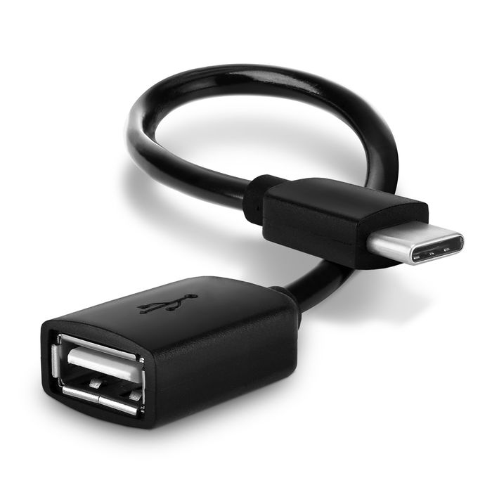 Cable USB OTG de 15cm de CELLONIC para tablet Huawei MediaPad M5 8.4 / M5 10.8 / M5 Pro / M5 lite 10 - Adaptador OTG 2.0 con USB C Type C a USB A