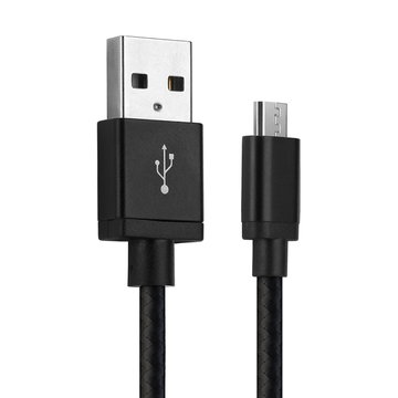 Cable USB para BlackBerry Passport / Classic / Priv / Z10 / Q10 / Q5 / Bold Touch 9900 / DTEK50 - Cable de Carga y Datos 1m 2A negro Nylon