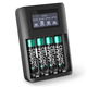 1x Cargador + 4x pilas AAA de 1000mAh