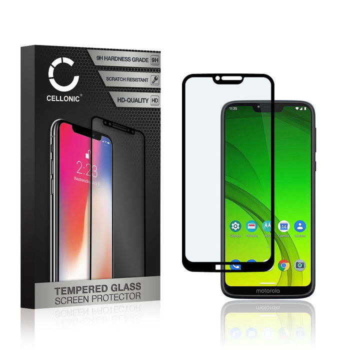 Protector pantalla móvil Motorola Moto G7 Power autoadhesivo de CELLONIC - Screen protector, (Calidad HD / 3D Full Cover / 0,33mm / 9H)