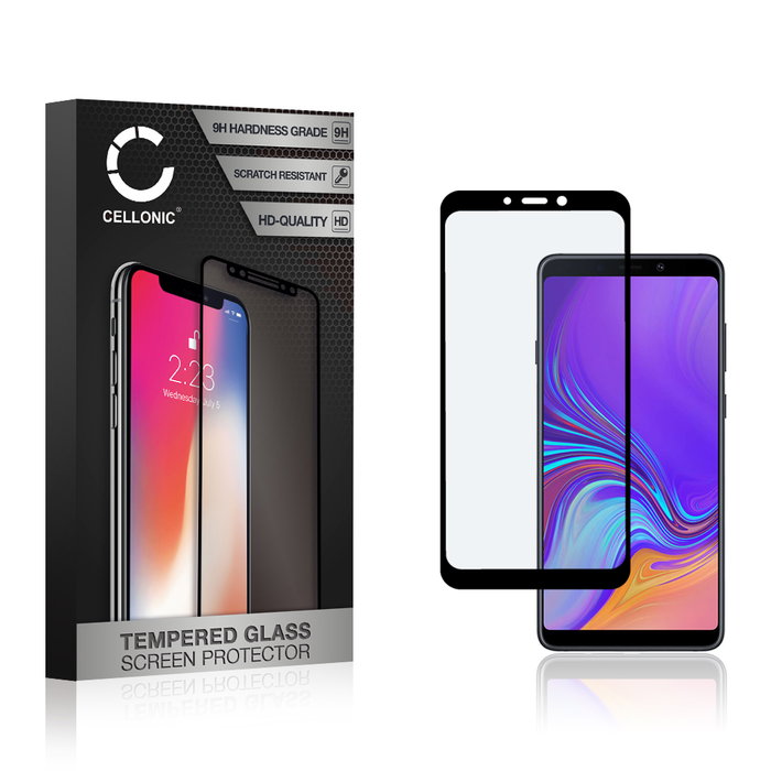 Protector pantalla móvil Samsung Galaxy A9 (2018 - SM-A920) autoadhesivo de CELLONIC - Screen protector, (Calidad HD / 3D Case-friendly / 0,33mm / 9H)