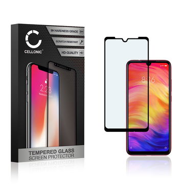 Protector pantalla móvil Xiaomi Redmi Note 7 Pro autoadhesivo de CELLONIC - Screen protector, (Calidad HD / 3D Case-friendly / 0,33mm / 9H)