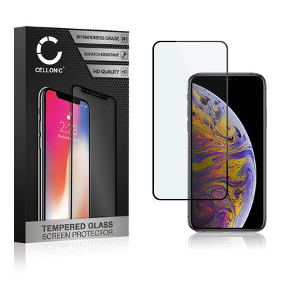 Screen Protector for iPhone 11 Pro Max / iPhone Xs Max Phone Screen Cover - 3D Case-friendly 0,33mm Full Glue 9H Tempered Glass Smartphone Display Screen Guard Black