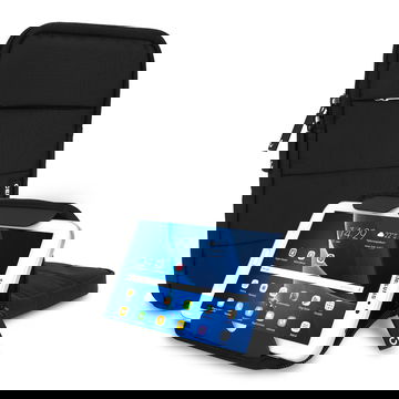 Funda para tablets de 8 pulgadas universal de CELLONIC de nylon negro - Funda protectora con burbujas antigolpes, resistente al agua | Bolsa para tablet con función de soporte