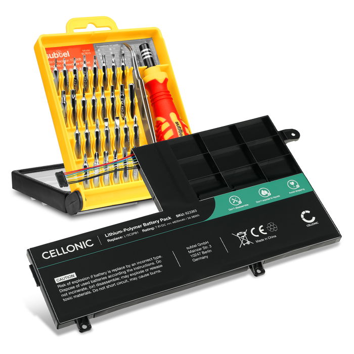 Batería Lenovo para ordenador portátil Lenovo Yoga 510-14AST, 510-14IKB, 510-14ISK, 510-15IKB, 510-15ISK, L15M2PB1, L15C2PB1 4600mAh 7.6V + Juego de herramientas de subtel