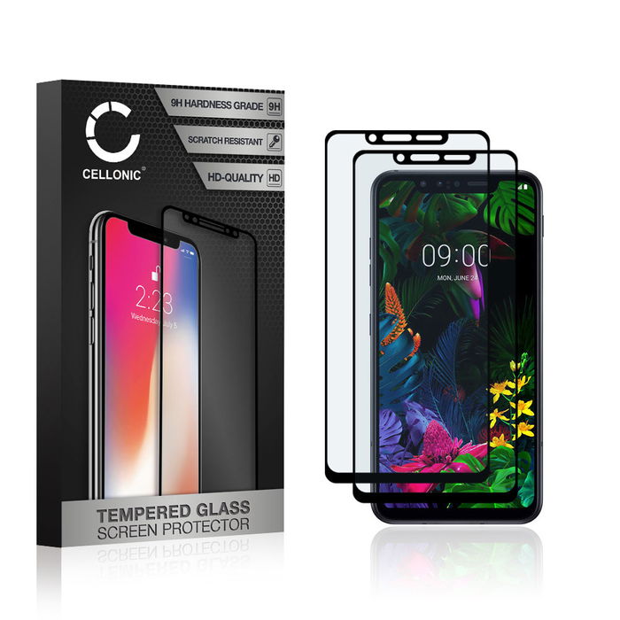 2x Protector pantalla móvil LG G8s ThinQ autoadhesivo de CELLONIC - Screen protector, (Calidad HD / 3D Case-friendly / 0,33mm / 9H)