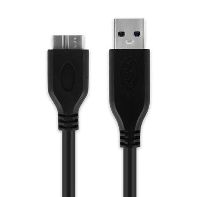 Cable USB para Fuji Fujifilm GFX 50S FujiFilm X-H1 X-T2 Panasonic HC-X1 HC-X1000 Lumix DC-G9 Sigma SD Quattro SD Quattro H - Cable de Carga y Datos 1m 1A negro PVC