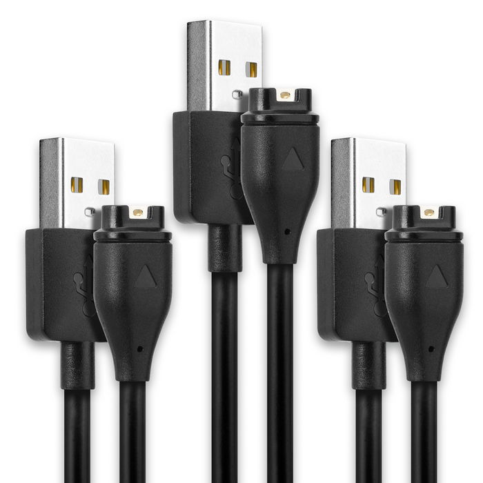 3x Cable USB para Garmin Fenix 7, 6, 6 Pro, 6X Pro, Vivoactive 4, 4S, 3, Forerunner 945, 45, Venu 2 - Cable de Carga y Datos  negro