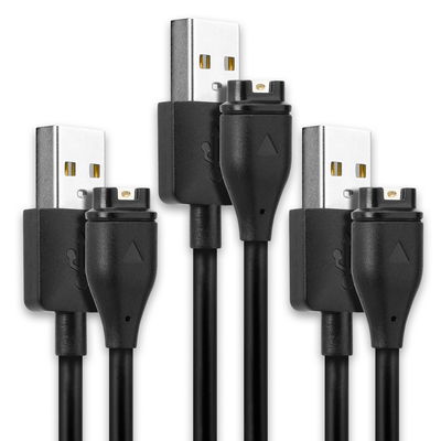 3x Cable USB para Garmin Fenix 7, 6, 6 Pro, 6X Pro, Vivoactive 4, 4S, 3, Forerunner 945, 45, Venu 2 - Cable de Carga y Datos  negro