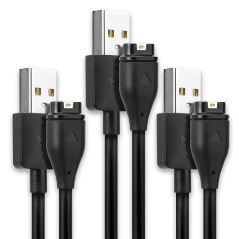 3x Cable de datos Conector para reloj inteligente a USB A para Garmin Forerunner 255, 55, 165, 265; Fenix 8, 7, 1m – subtel