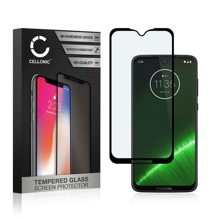 Protector pantalla móvil Motorola Moto G7 / Moto G7 Plus autoadhesivo de CELLONIC - Screen protector, (Calidad HD / 3D Case-friendly / 0,33mm / 9H)