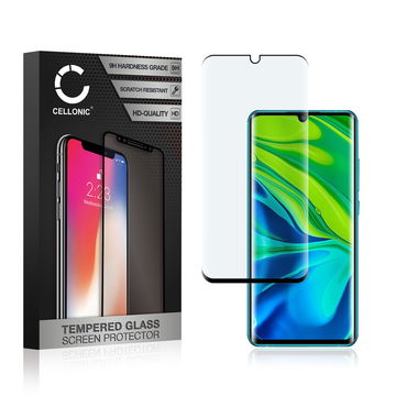 Protector pantalla móvil Xiaomi Mi Note 10 / Mi Note 10 Pro autoadhesivo de CELLONIC - Screen protector, (Calidad HD / 3D Full Cover / 0,33mm / 9H)