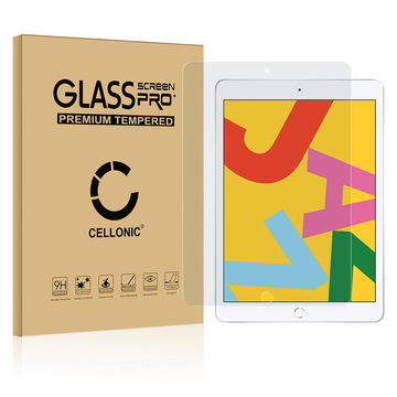 Protector de pantalla tablet Apple iPad 10.2 2019, 2020, 2021 (7th, 8th, 9th Gen) de CELLONIC - (Calidad HD / 3D Full Cover / 0,33mm / 9H), Tablet Screen protector, Tempered glass, Cristal templado