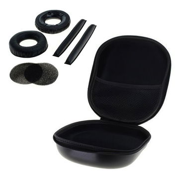 Funda + Almohadillas cascos de sustitución para Sennheiser HD 25 HD 25-1 HD 25-1 II - , negro Funda