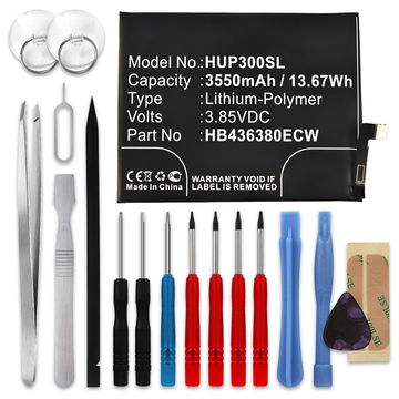 Batería para smartphone Huawei P30 - HB436380ECW (3550mAh) + Juego de herramientas, Batería recargable, Batería de repuesto, Juego de herramientas
