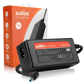 Cargador para notebooks Dell XPS 13, Inspiron 13,14,15,17/ HP Pavilion,EliteBook, Envy - Fuente Alimentación 45W, 19.5V Cable de Carga 2.6m Alimentador 741727-001,LA45NM140