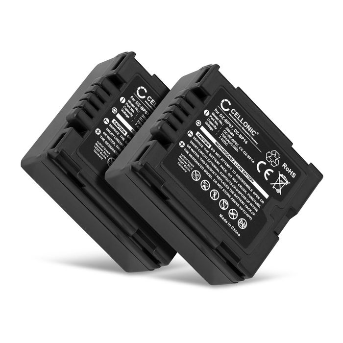 2x Panasonic CGR-DU12 Batería 750mAh 7.2V - 7.4V de CELLONIC