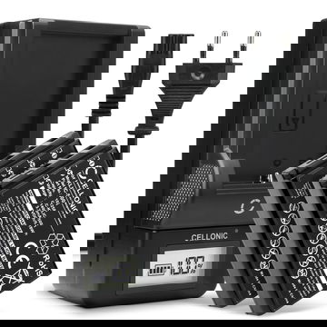 2x Bateria Kodak KLIC-5001 1400mAh - + Cargador KLIC-5001, Batería recargable para camaras Kodak Easyshare DX6490 DX7440 DX7590 DX7630 P850 P880