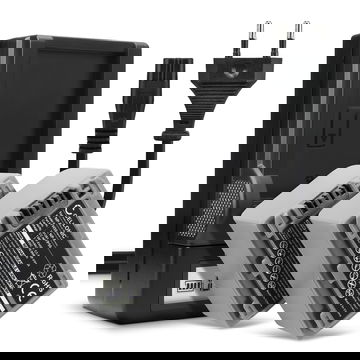 2x Bateria para cámaras Sony DCR-HC28 HC21 HC23 HC26 HC30 HC32 HC36 HC40 HC96 HDR-HC3 DCR-DVD105 DCR-SR100 - NP-FP50 -FP70 NP-FH50 -FH70 1360mAh + Cargador rápido Baterías recargables