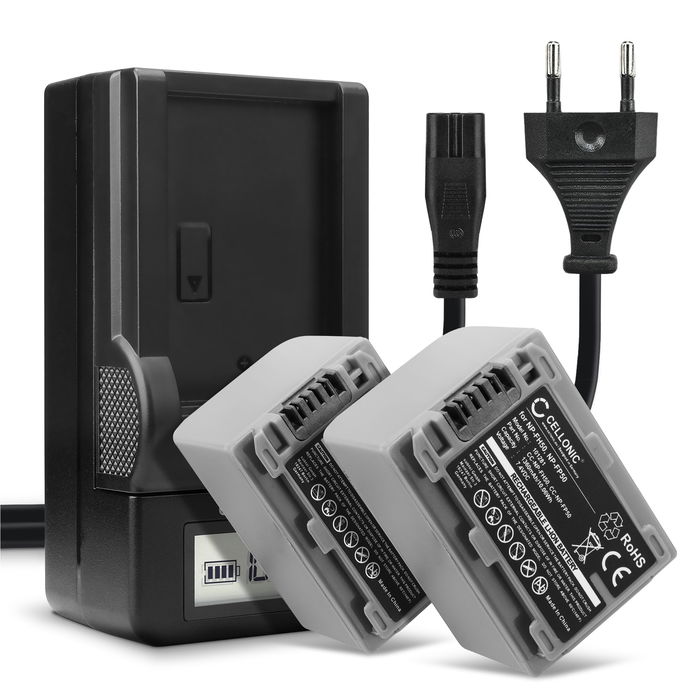 2x Batería para Sony NP-FP30 Bateria repuesto 1360mAh Accu + Cargador