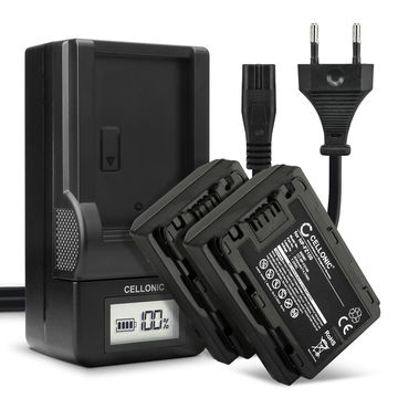 2x Bateria para cámaras Sony A7 IV, Alpha 7C, A6600, 7S III, Alpha 1, Sony A9, A7R III, Alpha 7R V - NP-FZ100 2040mAh + Cargador rápido BC-QZ1 Baterías recargables