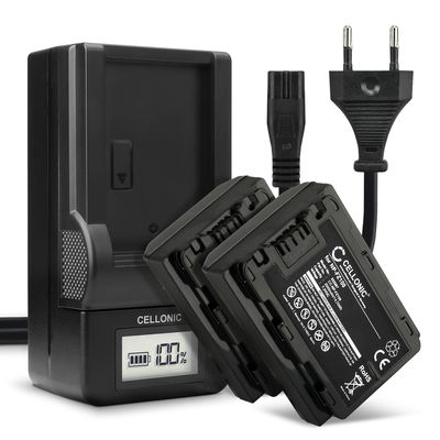 2x Bateria para cámaras Sony A7 IV, Alpha 7C, A6600, 7S III, Alpha 1, Sony A9, A7R III, Alpha 7R V - NP-FZ100 2040mAh + Cargador rápido BC-QZ1 Baterías recargables