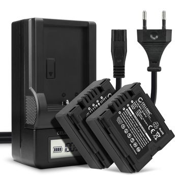 2x Bateria para cámaras Panasonic NV-GS10 NV-GS120 NV-GS140 NV-GS150 NV-GS158 NV-GS180 NV-GS188 NV-GS200 - CGA-DU06,CGA-DU07,CGA-DU12,CGA-DU14 750mAh + Cargador rápido Baterías recargables