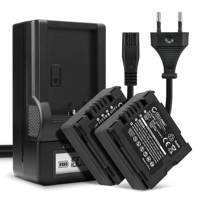 2x Panasonic CGA-DU12 Batería 750mAh 7.2V - 7.4V + Cargador de CELLONIC