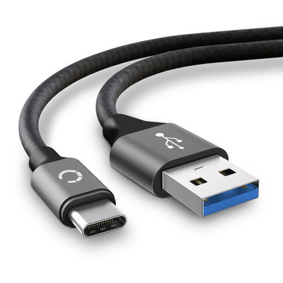 Cable universal USB A a USB C para auriculares, cámaras, teléfono móvil y smartphone, tableta, smartwatch y más - cable de carga y datos de 2 m gris
