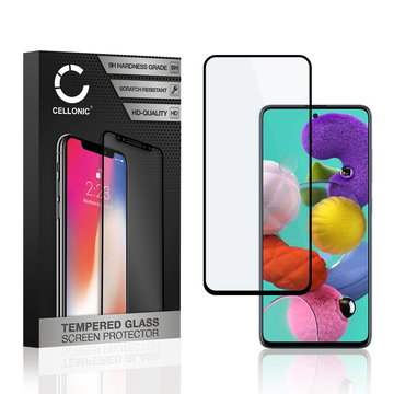 Protector pantalla móvil Samsung Galaxy A51 (SM-A515) autoadhesivo de CELLONIC - Screen protector, (Calidad HD / 3D Full Cover / 0,33mm / 9H)