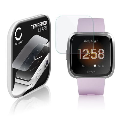 Protector de pantalla para smartwatch FitBit Versa Lite de CELLONIC - Tempered Glass (Calidad HD / 2.5D / 0,33mm / 9H), Screen protector, Cristal templado