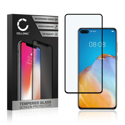 Protector pantalla móvil Huawei P40 autoadhesivo de CELLONIC - Screen protector, (Calidad HD / 3D Case-friendly / 0,33mm / 9H)