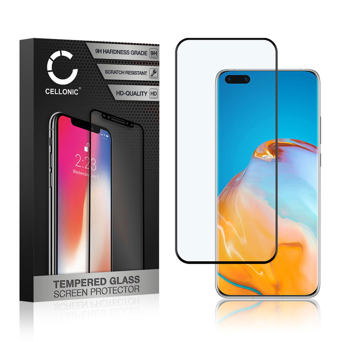 Protector pantalla móvil Huawei P40 Pro autoadhesivo de CELLONIC - Screen protector, (Calidad HD / 3D Full Cover / 0,33mm / 9H)