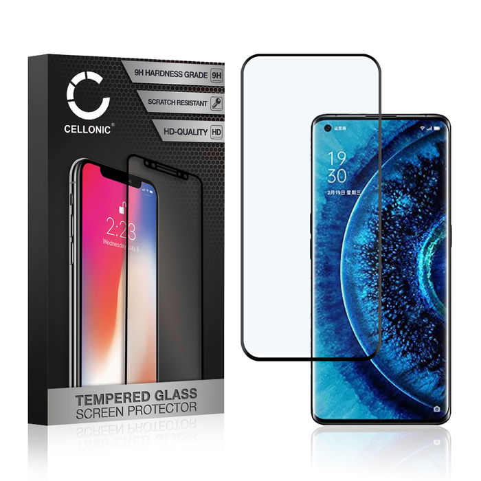 Protector pantalla móvil Oppo Find X2 / Find X2 Pro autoadhesivo de CELLONIC - Screen protector, (Calidad HD / 3D Full Cover / 0,33mm / 9H)