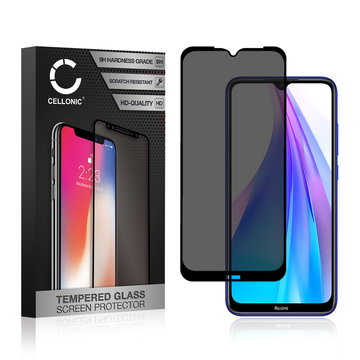 Protector pantalla móvil Xiaomi Redmi Note 8T autoadhesivo de CELLONIC - Screen protector, (Calidad HD / Privacy Filter / 0,33mm / 9H)