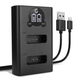Cargador doble NB-13L + Cable USB
