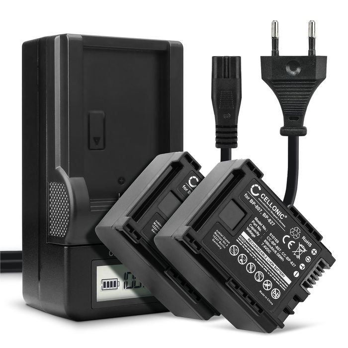 2x Batería para Canon LEGRIA HF S30 Bateria repuesto 890mAh Accu + Cargador