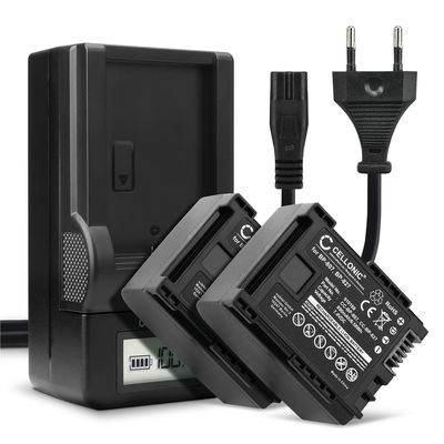 2x Bateria Canon BP-807,BP-809,BP-819,BP-827 890mAh - + Cargador , Batería recargable para camaras Canon XA10 HG10 HG20 HF10 HF100 FS300 VIXIA HF G20 G10 HF200 HF20 HF S100 LEGRIA HF G25 HF200 HF M46