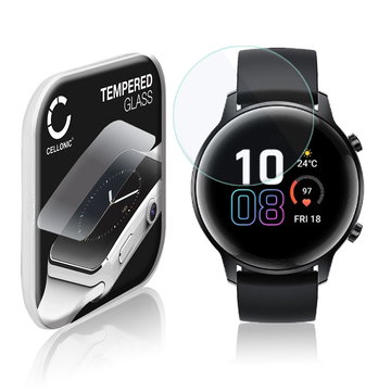 Protector de pantalla para smartwatch Honor Magic Watch 2 (42mm) de CELLONIC - Tempered Glass (Calidad HD / 2.5D / 0,33mm / 9H), Screen protector, Cristal templado