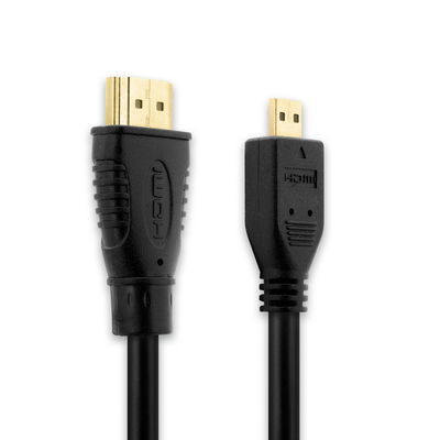 Cable Micro HDMI Tipo D para GoPro Hero 7 (black) / Hero 3+, Hero 3plus, Hero 3 + - Conexión HDMI 1.4 3m para TV, DVD, Blu-Ray, Cámara, Monitor